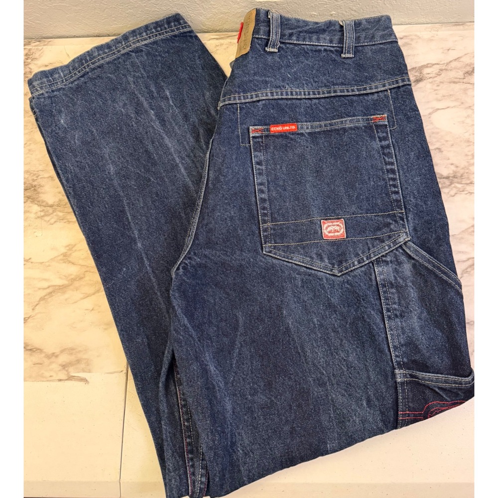 Ecko Unltd Marc Ecko Carpenter Jeans Mens 36 Dark Wash Baggy Y2K Streetwear Y2K